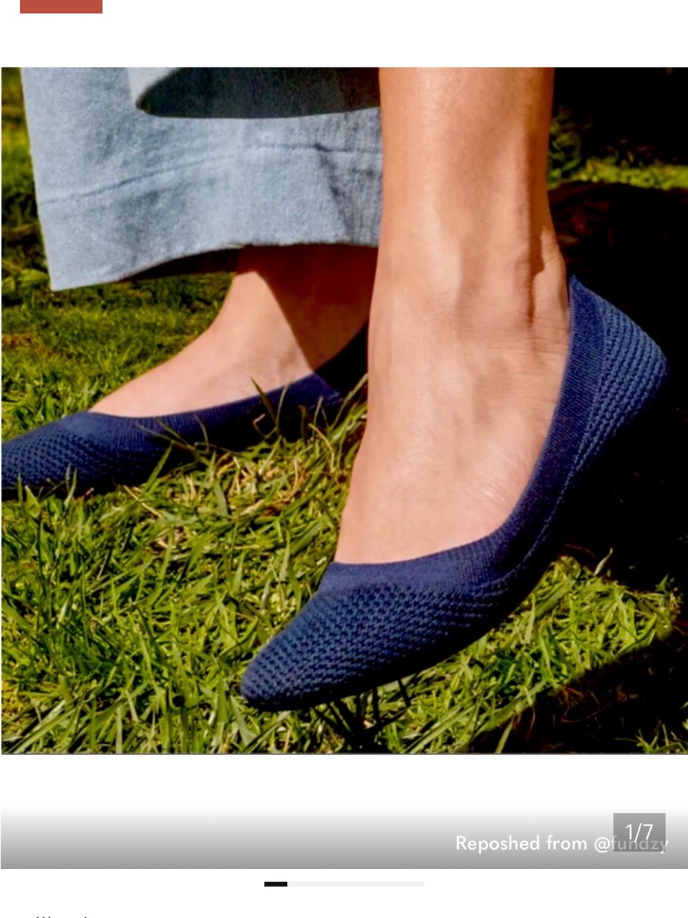 Allbirds Women’s Navy Knit Ballet Flats - Comfortable Everyday Slip-Ons size 7.5